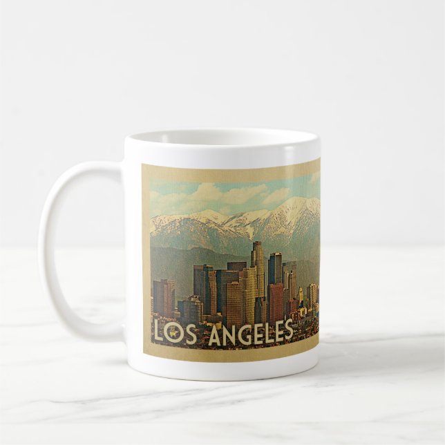 Los Angeles California Vintage Travel Coffee Mug (Left)