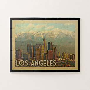 Los Angeles California Vintage Travel Jigsaw Puzzle