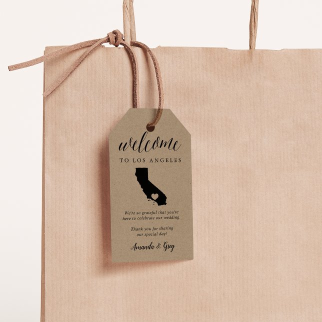 Los Angeles California Wedding Welcome Gift Tag (Creator Uploaded)