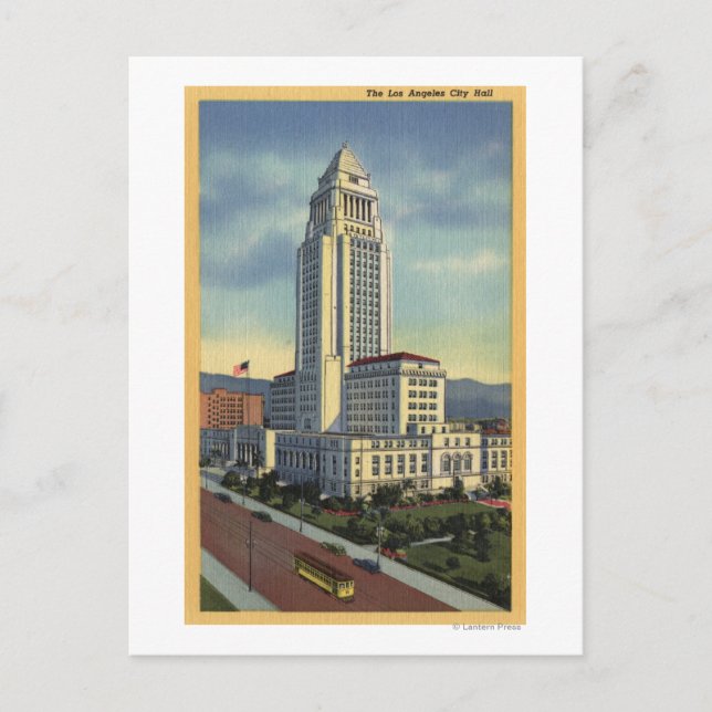 Los Angeles, CaliforniaA View of City Hall Postcard (Front)