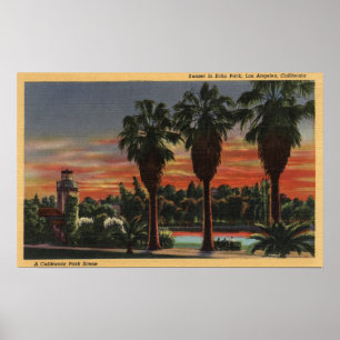 Los Angeles, CaliforniaSunset in Echo Park Poster