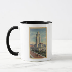 Los Angeles, CAView of City Hall and Cable Car Mug