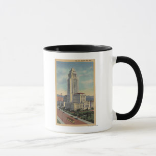 Los Angeles, CAView of City Hall and Cable Car Mug