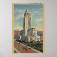 Los Angeles, CAView of City Hall and Cable Car