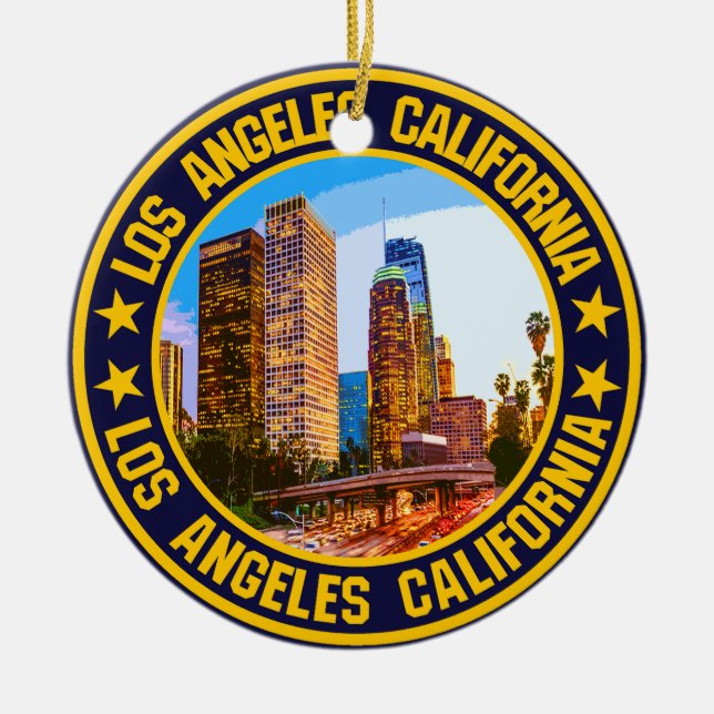 Los Angeles                                        Ceramic Tree Decoration (Front)