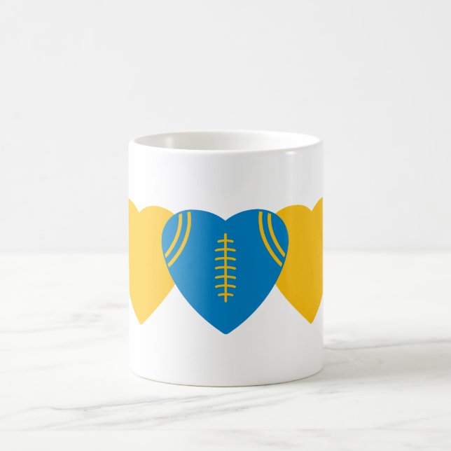 Los Angeles Chargers Football Heart Design Coffee Mug (Center)