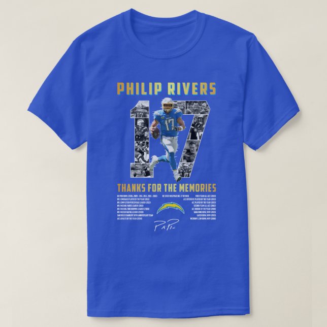Los Angeles Chrgrs 17 Philip Rivers Thanks For T-Shirt (Design Front)