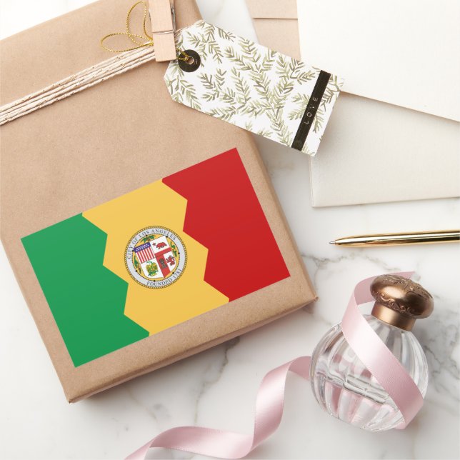 Los Angeles City flag Rectangular Sticker (Gifting)