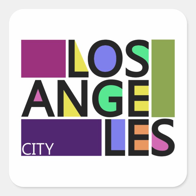 Los Angeles City Modern Typography Stickers (Front)