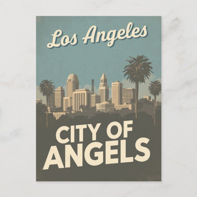 Los Angeles City of Angels Postcard (Front)