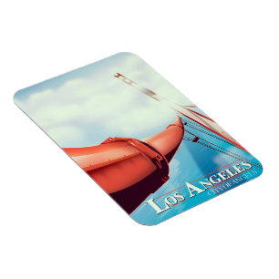 Los Angeles "city of Angels" Vacation poster. Magnet