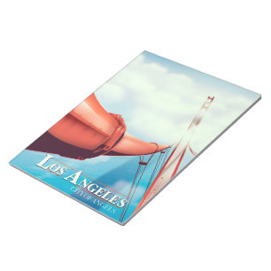Los Angeles "city of Angels" Vacation poster. Notepad