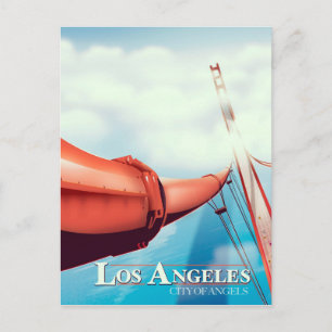 Los Angeles "city of Angels" Vacation poster. Postcard