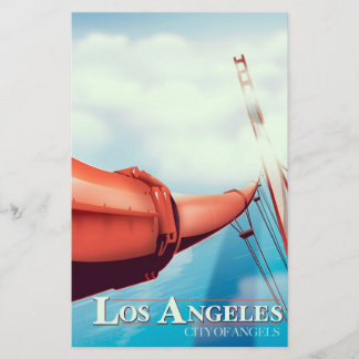 Los Angeles "city of Angels" Vacation poster. Stationery