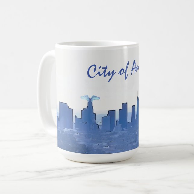 Los Angeles City Scape City of Angels Cup Mug (Front Left)