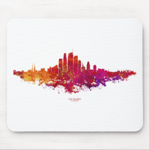 Los Angeles City Skyline Colourful  Mouse Mat