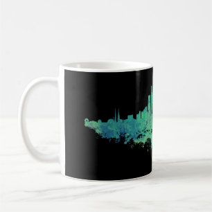 Los Angeles City Skyline - Mint Green Coffee Mug