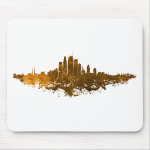 Los Angeles City Skyline - Orange  Mouse Mat