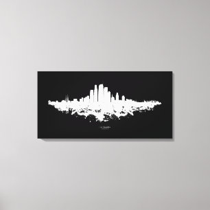 Los Angeles City Skyline Watercolor Canvas Print