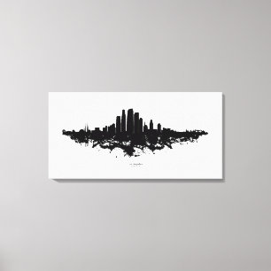 Los Angeles City Skyline Watercolor Canvas Print