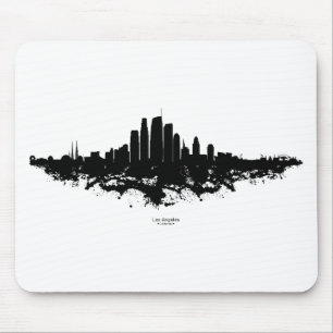 Los Angeles City Skyline Watercolor  Mouse Mat