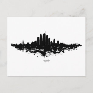 Los Angeles City Skyline Watercolor  Postcard