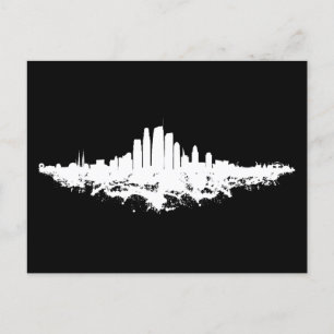 Los Angeles City Skyline Watercolor  Postcard