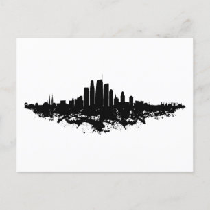 Los Angeles City Skyline Watercolor  Postcard