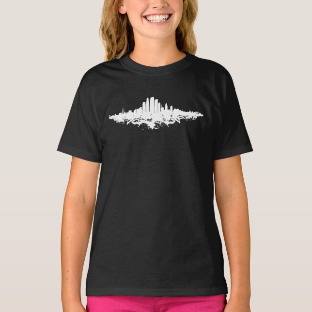 Los Angeles City Skyline Watercolor  T-Shirt (Front)