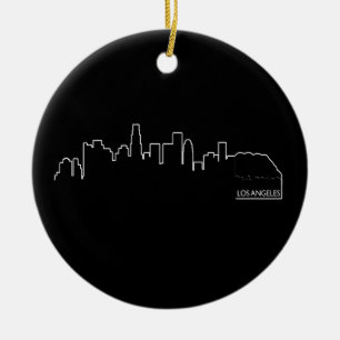 Los Angeles cityscape Ceramic Tree Decoration