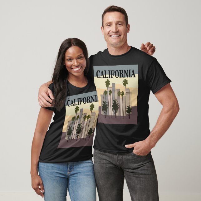 Los Angeles Cityscape Sunset Palm Trees California T-Shirt (Unisex)
