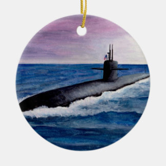 Los Angeles Class Submarine Ceramic Tree Decoration