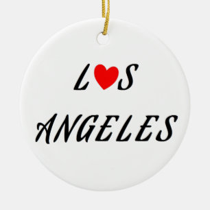 Los Angeles coeur rouge Ceramic Tree Decoration