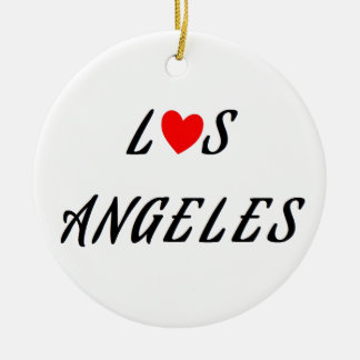 Los Angeles coeur rouge Ceramic Tree Decoration