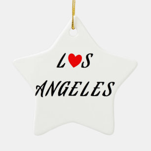 Los Angeles coeur rouge Ceramic Tree Decoration