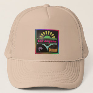 "Los Angeles Colourful Black Background" Hat