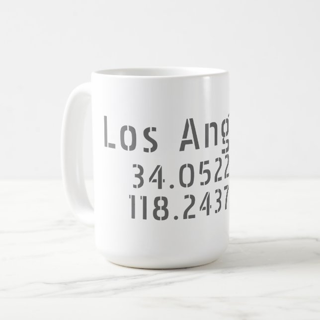 Los Angeles Coordinates Coffee Mug (Front Left)