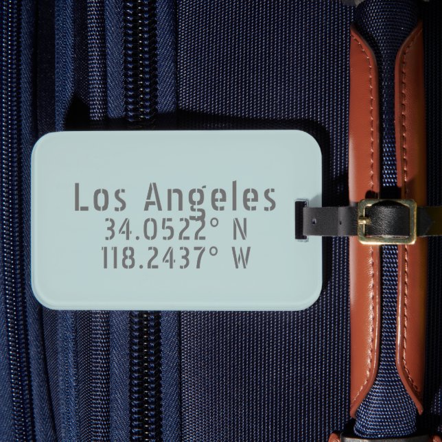 Los Angeles Coordinates Luggage Tag (Front Insitu 4)