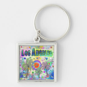 Los Angeles Deep Dream Keychain