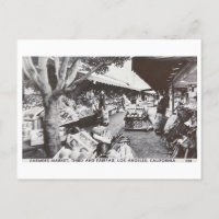 Los Angeles Farmers Market 1950s Vintage Postcard