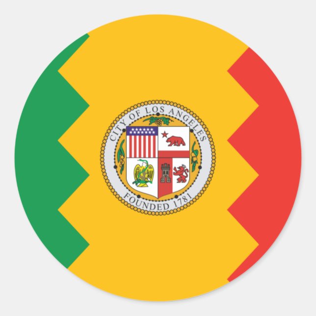 Los Angeles Flag Classic Round Sticker (Front)