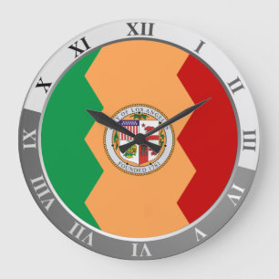 Los Angeles flag Large Clock