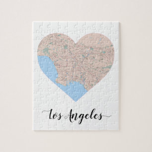 Los Angeles Heart Map Jigsaw Puzzle