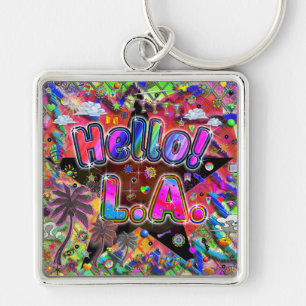 Los Angeles Hello! Keychain! Key Ring
