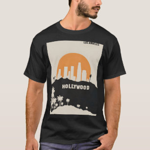 Los Angeles Hollywood Minimal Travel Poster  T-Shirt