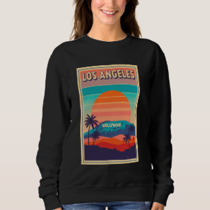 Los Angeles Hollywood Sunset Retro Vintage Art Sweatshirt
