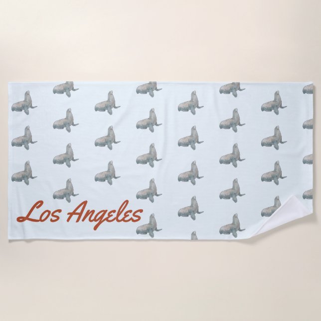 Los Angeles House Warming gift  Beach Towel (Front)