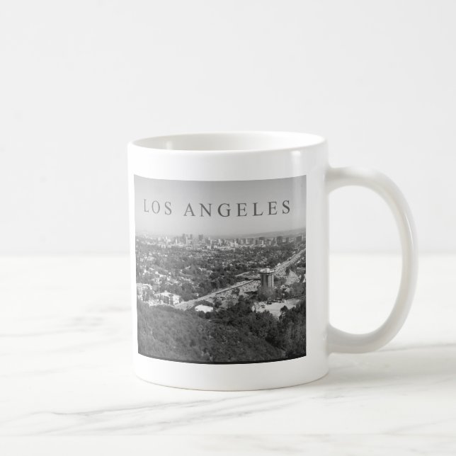 Los Angeles in Black and White Coffee Mug (Right)