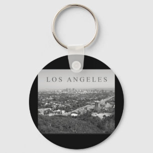 Los Angeles in Black and White Key Ring