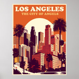 Los Angeles in Orange, Travel Poster